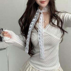 [입꼬]레이스 초커 미니 머플러 타이3color
