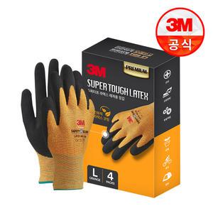 3M 안전장갑 슈퍼터프 라텍스 레져용 장갑 오렌지 L 1박스(4개입)