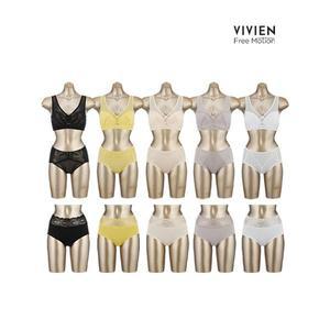 [비비안] 프리모션 노와이어 풀커버 컴포트 여성속옷세트 15종 5+5+5