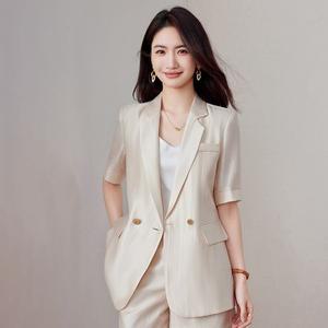 여성 반바지 정장 세트 여름 얇은 캐주얼 빅사이즈 반팔 코트 D085 원픽3