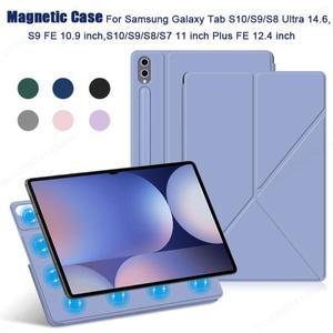삼성 갤럭시 탭 S10 S9 Plus FE 12.4 울트라 인치 연필 홀더 커버 용 11 마그네틱 케이스