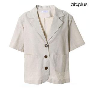 ab.plus 더블 카라 포켓 린넨 반팔 자켓 LSY2MJ83A 인기 재입고 676476