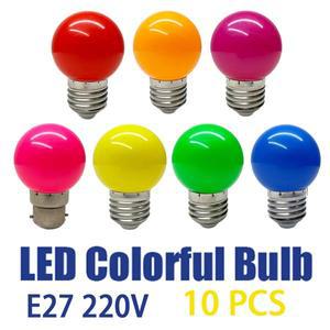 식물조명등 10 PCS  G45 LED 전구 E27 3W 220V 빨간색  녹색 핑크색  주황색 보라색 따뜻한 RGB Blub   라