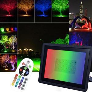 RGB LED 투광등 200W 150W 30W IP66 방수 야외 스포트라이트 반사판 램프 조경등