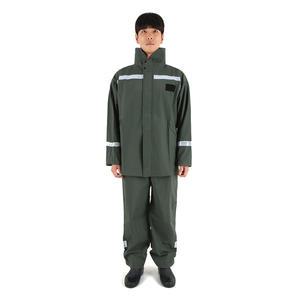 남자 오토바이 전용 안전 우의 상하세트 우비 배달용 작업용 성인 낚시 바이크 양식장 장마 AJ-1002_카키