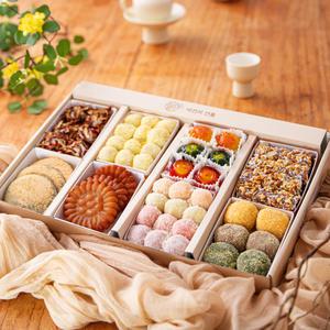 8구떡선물세트(분홍보자기) 1.5kg / 부모님선물 / 영전 /