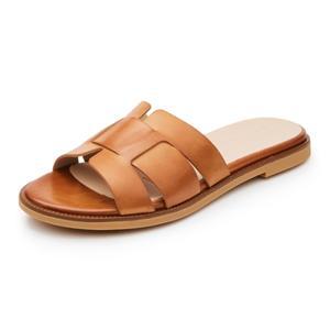 [롯데백화점]랜드로바 여성 원더스 스트랩 가죽 슬리퍼 CLASAC2317브라운2CM