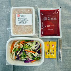 가자미 순살 비빔회 2인세트 간편 밀키트 세트 순살회 250g 비빔소스 210g 1팩 야채포함