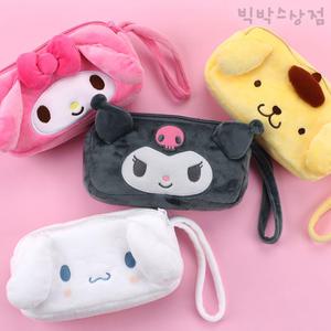 산리오 프렌즈 사각 파우치 투지퍼 필통 파우치 펜슬 케이스 중학생 마이멜로디 쿠로미 시나모롤 폼폼푸린