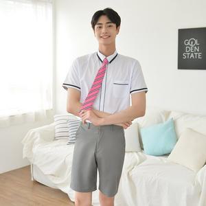 [교복몰]스판 연그레이 교복 반바지 남자