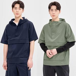 스판 아노락 등산 바람막이 후드 자켓 AN150 반팔 윈드브레이커