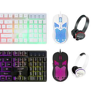 지클릭커 슈퍼 히어로 RGB 게이밍 키보드 마우스 세트 블랙