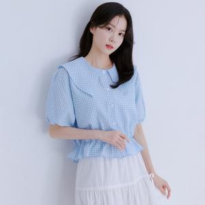 [롯데백화점]로엠 빅카라 체크 블라우스(2colors)_RMBLE38R32