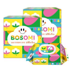 보솜이 아기물티슈 펀앤플레이 라이트 캡 60매 12개