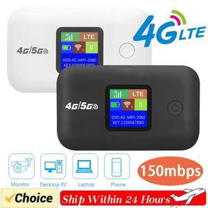 4G LTE 라우터 무선 와이파이 휴대용 모뎀 미니 야외 핫스팟 포켓 Mifi 150mbps 리피터 SIM 카드 슬롯 포함