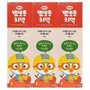 [기타]상큼한 사과향 삼켜도 괜찮은 안심 아이치약 90g 3입