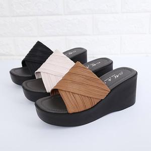 SHH_205 여성 키높이 통굽 슬리퍼 8cm/사무실 실내화 실내 웨지 쿠션 가보시