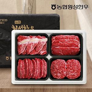 [농협횡성한우]농협횡성한우 어사품 1등급 구이모듬정육세트 5호1.6kg(냉장 팩당 400g)