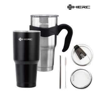 HERC 스텐 대용량 텀블러 세트 900ml 빨대 보온병 물병 물통 컵 보틀 보냉병 세척브러쉬 손잡이
