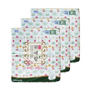 엘지 쏘피 귀애랑 생리대 울트라 날개 대형 36개입 3개