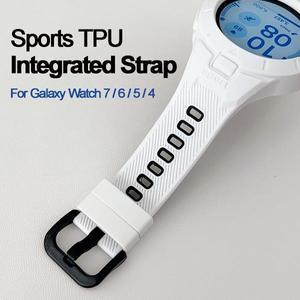 2in1 케이스 + 스트랩 삼성 갤럭시 시계 7 6 5 4 40mm 시계줄 스포츠 용 실리콘 밴드