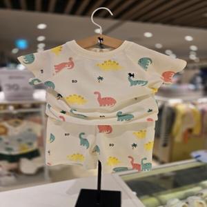 [블루독베이비] 25/SS(IV)다이노상하세트 (4537067216)/백일 돌 선물 나들이 여름 유아 조카 등원 나시 (45