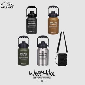 WELLHIKE 2L 휴대용 절연 물병 스테인레스 스틸 훈련은 뜨거운 냉수 마시는 야외 스포츠 캠핑을 유지합니다
