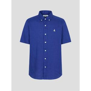 빈폴 BEANPOLE MEN 리넨 솔리드 반소매 셔츠 블루 BC5365C21P 318241