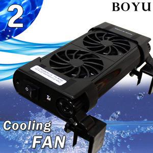 BOYU 무소음 쿨링팬 2구 FS-602 / 보유 냉각팬 수족관 어항 수조 CRS 구피 쉬림프 온도조절 냉각기 온도계