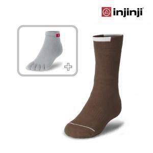 INJINJI 인진지 양말 트레일러 퍼포먼스 세트 브라운