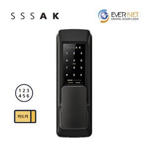[정품판매] 에버넷 무타공 푸시풀 도어락 AK-S101P 다크그레이 카드키 SSSAK AK-N102P 현관도어락 번호키 / 키