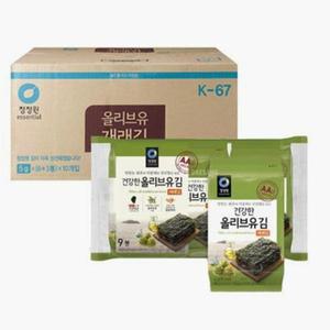 | 청정원 | 올리브유 재래김 5g 90봉(9봉x10개) 아기김 전장김 재래 돌김 김밥용 곱창 명절 설