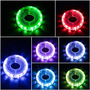 전조등 라이트 자전거 후레쉬 바퀴 스마트 LED 1PCS 경고등 7 색 진동 감지 허브 액세서리