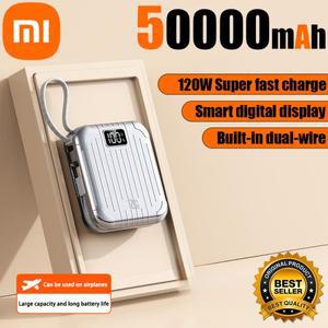 Xiaomi 120W 50000mAh 휴대용 전원 은행 케이블 iPhone Samsung 용 양방향 고속 충전 미니 보조베터리