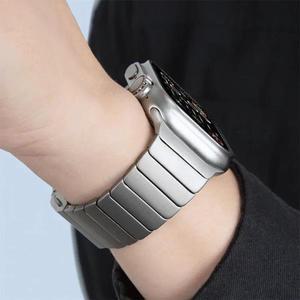 Apple Watch Ultra 1/2 용 고급 티타늄 스트랩 시리즈 10 9 8 7 6 5 Se 46mm 마그네틱 링크 팔찌