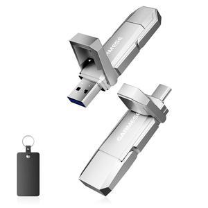 스마트폰 태블릿 컴퓨터 게임 콘솔과 호환되는 GARMESE 256GB USB C 플래시 드라이브 최대 450MB/s 3.2 솔리드 스테이트 엄지 타입 A + 2-in-1 메모리 스틱 데이