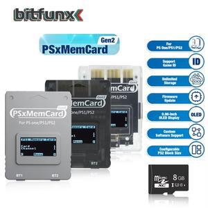 BitFunx PSxMemCard Gen2 SD2PSX 메모리 카드(PS1/PS2용) 카드 리더 어댑터(PS One 게임 콘솔용) 데이터 저