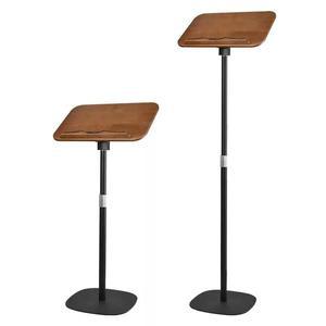 노트북 스탠딩 테이블 데스크 거치대 이동식 간이 나무 30-50cm 텔레스코픽