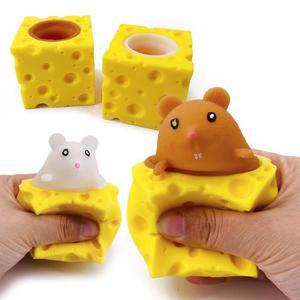 스트레스 해소 애완 동물 치즈 마우스 재미있는 볼 벤트 다람쥐 컵 장난 Fidget Toys