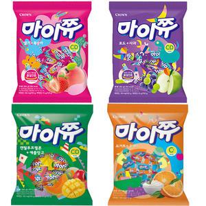 마이쮸 284g 오렌지요거트 + 캔달루프멜로애플망고 + 딸기복숭아 + 포도사과(4봉)