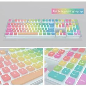 PBT 백라이트 키 캡 OEM 프로필 116 푸딩 키캡 체리 MX 스위치 기계식 키보드 ISO 입력 EU 레이아웃