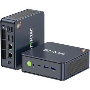GMKtec 미니 PC AMD Ryzen 7 5825U (터보 4.5GHz) 듀얼 NIC 2.5G 게이밍 데스크톱 컴퓨터 16GB DDR4 512GB SSD LAN 2.5G/ WiFi 6E USB3.2 USB-C BT 5.2 DP HDMI