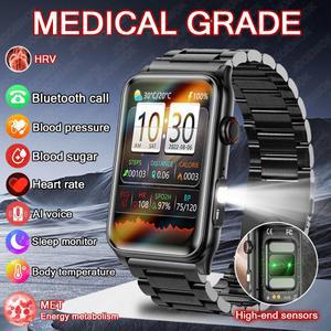 새로운 AI 의료 진단 혈당 스마트 워치 남성 스포츠 피트니스 트래커 블루투스 통화 건강 Smartwatch 여성 Xiaomi