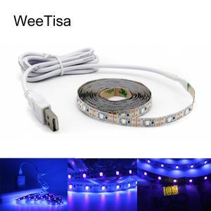 간접 조명 led UV USB 줄 라인 등 스트립 배터리 전원 395 405nm 자외선 테이프 리본 램프 5V 2835 SMD TV 빛 1M 2M 3M