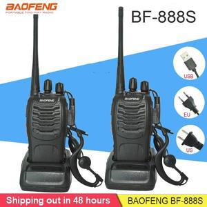 2Pcs Baofeng BF-888S 워키 토키 휴대용 라디오 BF888S 5W 16CH UHF BF 888S Comunicador 송신기 트랜시버