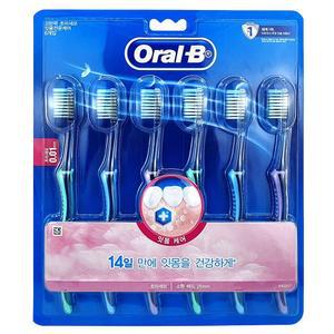 오랄비 고탄력 초미세모 잇몸전문케어 6입 칫솔 6개입 0.01mm 잇몸선 박테리아제거 25mm