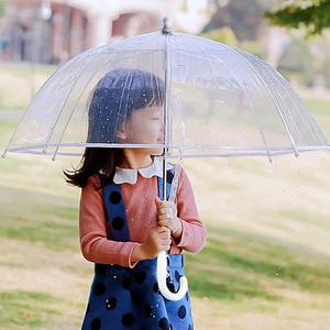 렌코리아 유아돔형 블랙화이트 베이직라인 투명우산 비닐우산50