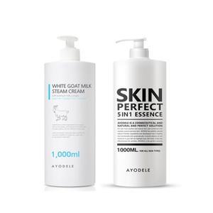 아요델 건성피부 고보습 산양유크림 1000ml + 보습영양미백 남성올인원 에센스 크림