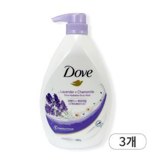 도브 라벤더 하이드레이션 바디워시 대용량 1000ml x 3개 라벤더향 저자극