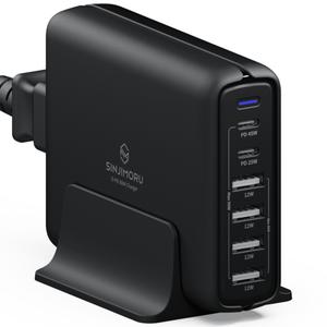 PPS 접지 90W O-PD 6포트 삼성 애플 정품 충전기 C타입 USB 어댑터 블랙